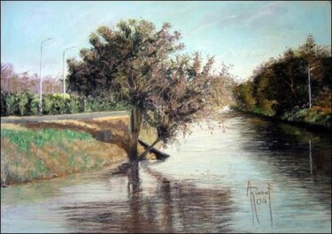 Painting titled "Mrrioteya Canal" by Abdel Raouf Abdel Khalek, Original Artwork