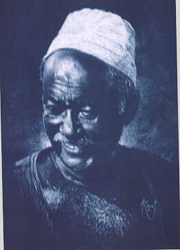 Painting titled "Nubian Face" by Abdel Raouf Abdel Khalek, Original Artwork