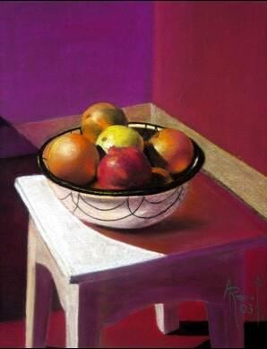 Painting titled "Fruits" by Abdel Raouf Abdel Khalek, Original Artwork
