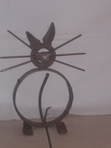 Sculpture intitulée "cat 1" par Pi Casso, Œuvre d'art originale