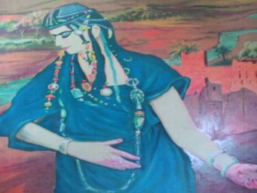Painting titled "Femme marocaine ber…" by Abdellatif Jouay, Original Artwork