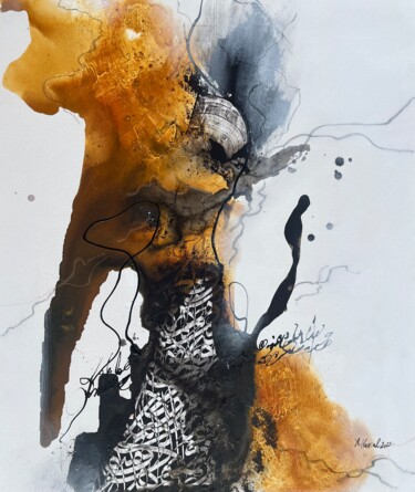 Pintura titulada "Free letters 13" por Abdelkader Kamal, Obra de arte original, Acrílico Montado en Bastidor de camilla de m…
