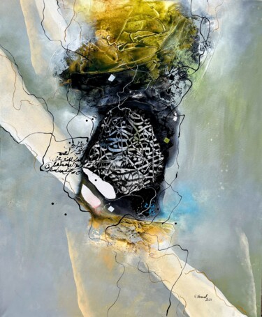 Pittura intitolato "Ocean tones 3" da Abdelkader Kamal, Opera d'arte originale, Acrilico Montato su Telaio per barella in le…