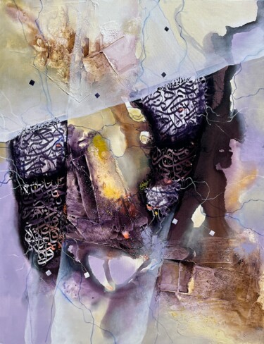 Malarstwo zatytułowany „Ocean tones 16” autorstwa Abdelkader Kamal, Oryginalna praca, Akryl Zamontowany na Drewniana rama no…