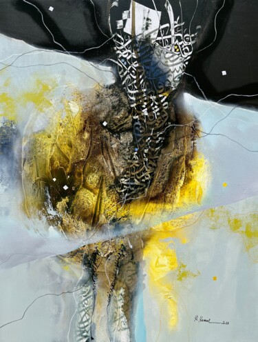 Malarstwo zatytułowany „Ocean tones 19” autorstwa Abdelkader Kamal, Oryginalna praca, Akryl Zamontowany na Drewniana rama no…