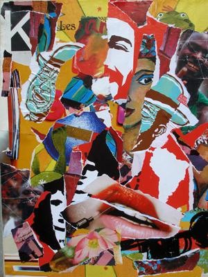 Collages intitulée "K" par Abdelkader Djalti, Œuvre d'art originale