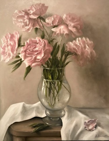 Картина под названием "Bouquet de Fleurs" - Abdelkader Boucetta, Phd, Подлинное произведение искусства, Масло