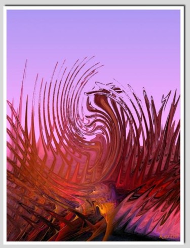Digitale Kunst mit dem Titel "Aftenoon in the fie…" von Karim Bouchnak, Original-Kunstwerk, Digitale Malerei