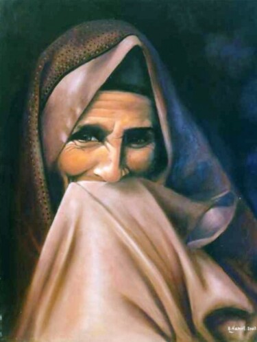 Peinture intitulée "Timidité" par Abdelkrim Hamri, Œuvre d'art originale, Huile