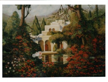 Peinture intitulée "Villa mauresque Alg…" par Abdelkrim Hamri, Œuvre d'art originale