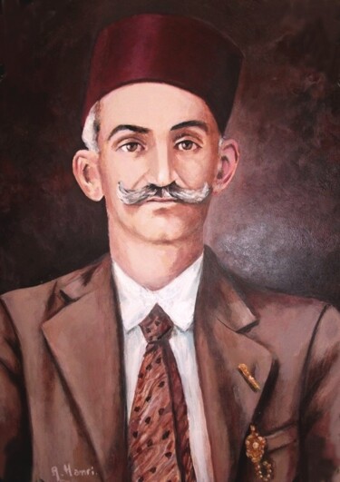 Peinture intitulée "Mon Grand Père" par Abdelkrim Hamri, Œuvre d'art originale, Huile