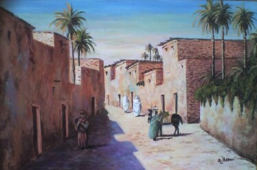 Peinture intitulée "village au sud Algé…" par Abdelkrim Hamri, Œuvre d'art originale