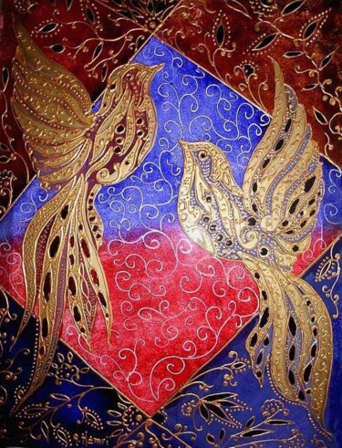 Pittura intitolato "La valse des anges" da Abdelkrim Hamri, Opera d'arte originale