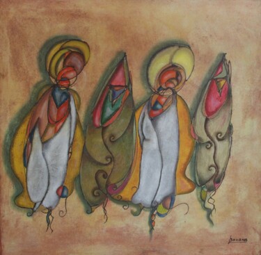 Peinture intitulée "Moroccan traditiona…" par Abdellah Bougma, Œuvre d'art originale, Acrylique