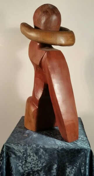 Sculpture intitulée "Regrets" par Abdellouahab Selka, Œuvre d'art originale, Bois