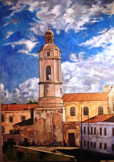 Peinture intitulée "La cathédrale ,égli…" par Abdellouahab Selka, Œuvre d'art originale, Huile