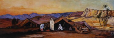 Pittura intitolato "La Khaïma des Ouled…" da Abdellouahab Selka, Opera d'arte originale, Olio
