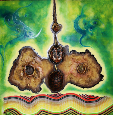 Painting titled "TORTUCA" by Abdellouahab Selka, Original Artwork, Oil