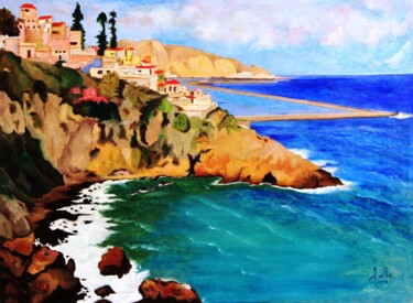 Pittura intitolato "Monté Kristo (Oran)" da Abdellouahab Selka, Opera d'arte originale, Olio