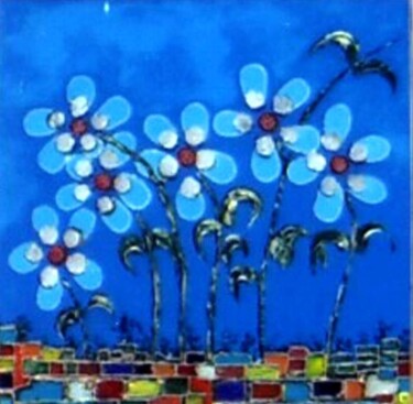 「Le printemps」というタイトルの絵画 Abdellouahab Selkaによって, オリジナルのアートワーク, オイル ウッドパネルにマウント