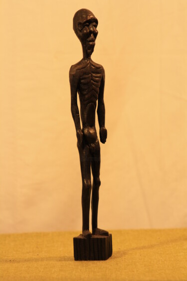 Sculpture titled "LE VIEILLARD" by Abdellouahab Selka, Original Artwork, Wood