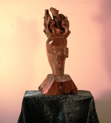 Sculpture intitulée "LE DERACINE" par Abdellouahab Selka, Œuvre d'art originale, Bois