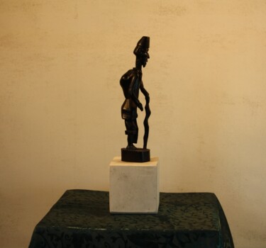 Sculpture intitulée "Le Bossu" par Abdellouahab Selka, Œuvre d'art originale, Bois