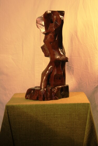 Sculpture intitulée "L'empreinte" par Abdellouahab Selka, Œuvre d'art originale, Bois