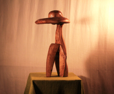 Sculptuur getiteld "Amour et passion" door Abdellouahab Selka, Origineel Kunstwerk, Hout
