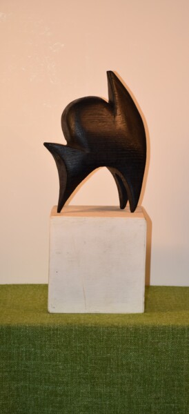 Sculptuur getiteld "La souris" door Abdellouahab Selka, Origineel Kunstwerk, Hout