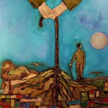 Peinture intitulée "Le Reboisement" par Abdellouahab Selka, Œuvre d'art originale, Huile