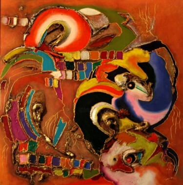 Painting titled "Nichée printanière," by Abdellouahab Selka, Original Artwork