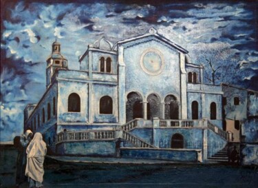 Pintura intitulada "L'EGLISE SAINT -LOU…" por Abdellouahab Selka, Obras de arte originais, Óleo