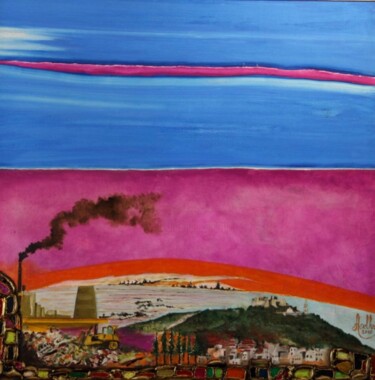 Painting titled "Pollution" by Abdellouahab Selka, Original Artwork, Oil