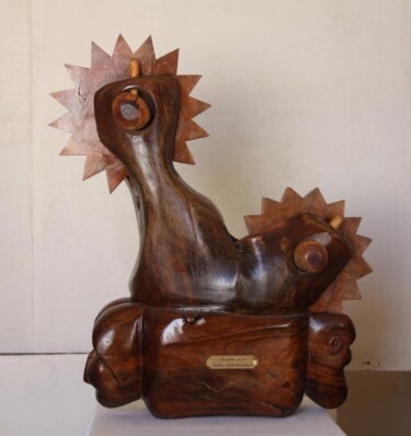 Sculpture titled "TANDEM?" by Abdellouahab Selka, Original Artwork, Wood