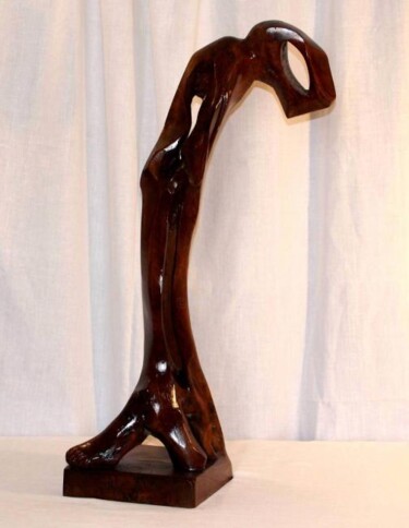 Sculptuur getiteld "PENSEE" door Abdellouahab Selka, Origineel Kunstwerk, Hout
