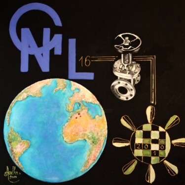 Malerei mit dem Titel "GNL-16" von Abdellouahab Selka, Original-Kunstwerk, Öl