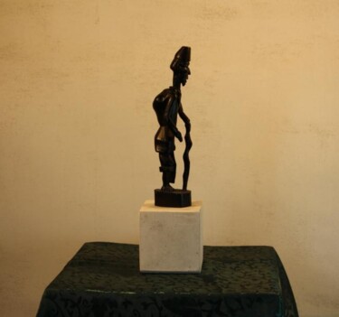Sculpture titled "Le bossu" by Abdellouahab Selka, Original Artwork, Wood