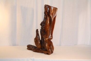 Скульптура под названием "crocodiles" - Abdellouahab Selka, Подлинное произведение искусства, Дерево