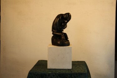 Escultura intitulada "chagrin" por Abdellouahab Selka, Obras de arte originais, Madeira