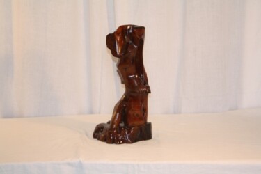 Sculpture intitulée "L'empreinte" par Abdellouahab Selka, Œuvre d'art originale, Bois