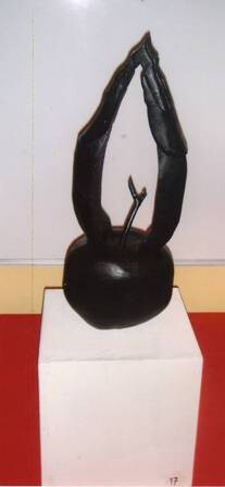 Sculpture titled "L pêché" by Abdellouahab Selka, Original Artwork, Wood