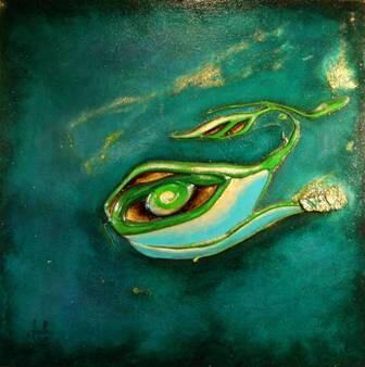 Painting titled "Symphonie aquatique" by Abdellouahab Selka, Original Artwork, Oil