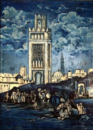 Peinture intitulée "Sidi-El-Houari la m…" par Abdellouahab Selka, Œuvre d'art originale, Huile