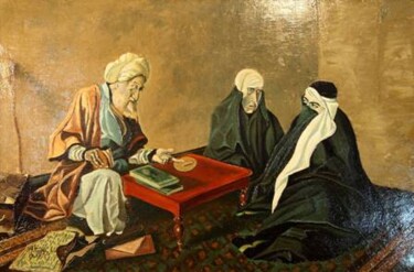 Peinture intitulée "Le Taleb" par Abdellouahab Selka, Œuvre d'art originale, Huile