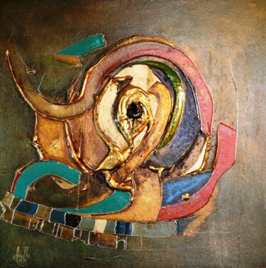 Pittura intitolato "continent-a-la-deri…" da Abdellouahab Selka, Opera d'arte originale, Olio