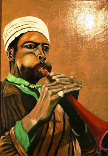 Pintura intitulada "le-joueur-de-la-gai…" por Abdellouahab Selka, Obras de arte originais, Óleo