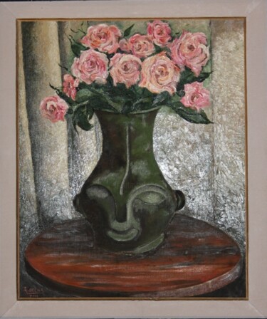 Pintura intitulada "iles-roses-de-malai…" por Abdellouahab Selka, Obras de arte originais, Óleo