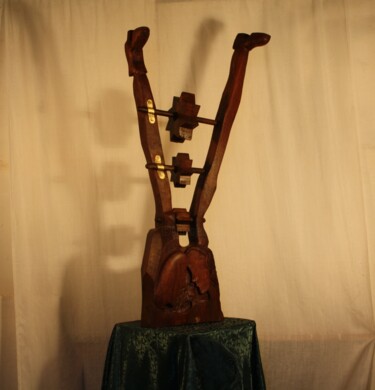 Skulptur mit dem Titel "amour-2013.jpg" von Abdellouahab Selka, Original-Kunstwerk, Holz