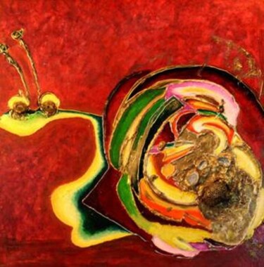 Painting titled "le-gasteropode-2008…" by Abdellouahab Selka, Original Artwork, Oil